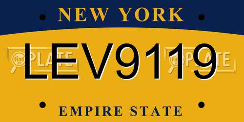 LEV9119 New York License Plate
