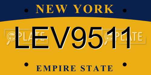 LEV9511 New York License Plate