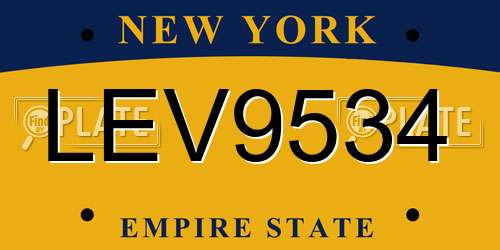 LEV9534 New York License Plate