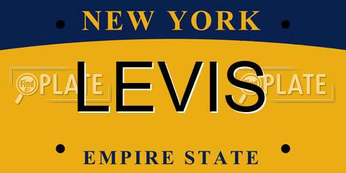 LEVIS New York License Plate