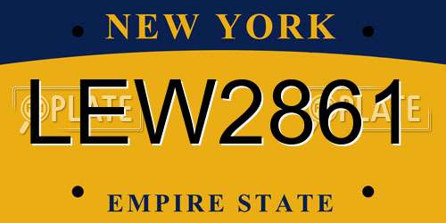 LEW2861 New York License Plate