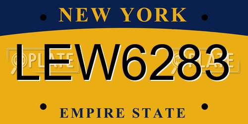 LEW6283 New York License Plate