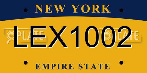 LEX1002 New York License Plate
