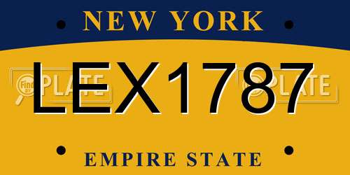 LEX1787 New York License Plate