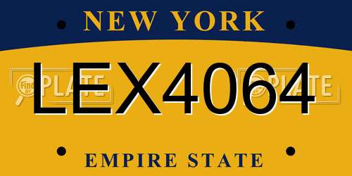 LEX4064 New York License Plate