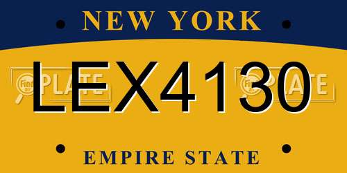 LEX4130 New York License Plate