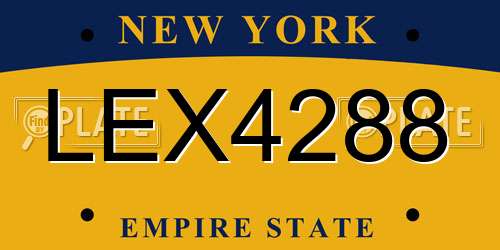LEX4288 New York License Plate