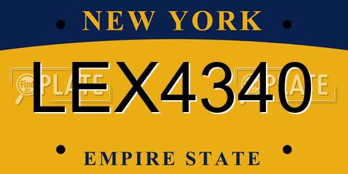 LEX4340 New York License Plate