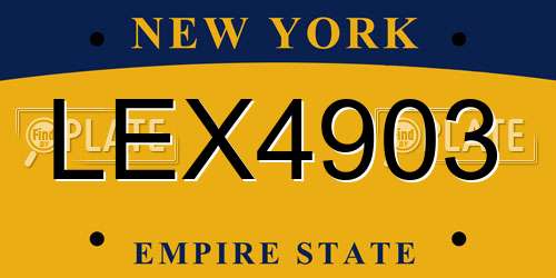 LEX4903 New York License Plate