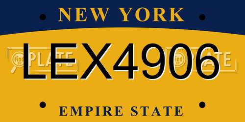LEX4906 New York License Plate