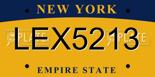 LEX5213 New York License Plate