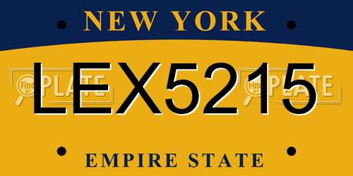 LEX5215 New York License Plate