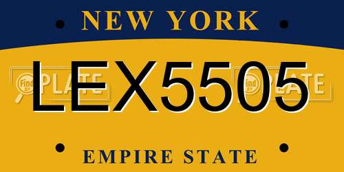 LEX5505 New York License Plate