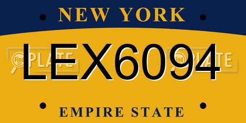 LEX6094 New York License Plate