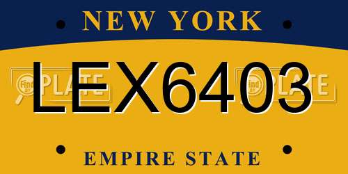 LEX6403 New York License Plate