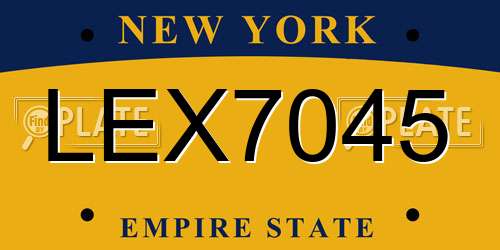 LEX7045 New York License Plate
