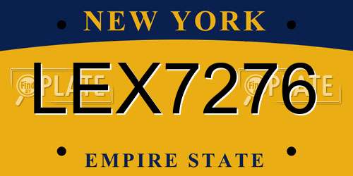 LEX7276 New York License Plate