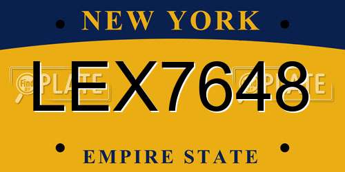 LEX7648 New York License Plate