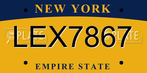 LEX7867 New York License Plate