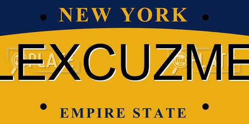 LEXCUZME New York License Plate