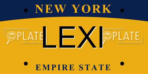 LEXI New York License Plate