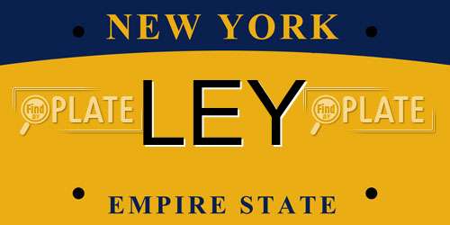 LEY New York License Plate