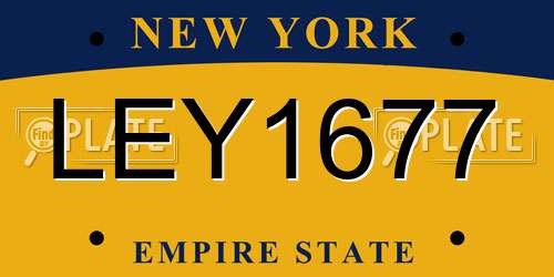 LEY1677 New York License Plate