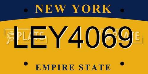 LEY4069 New York License Plate