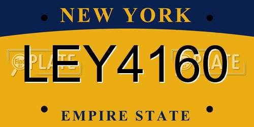 LEY4160 New York License Plate