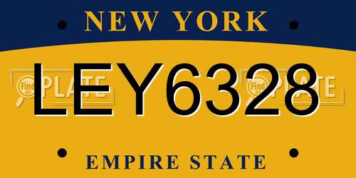 LEY6328 New York License Plate
