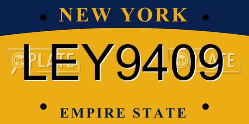 LEY9409 New York License Plate