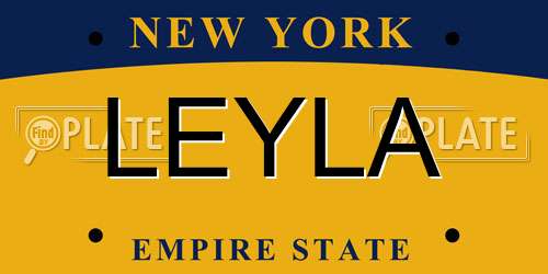 LEYLA New York License Plate