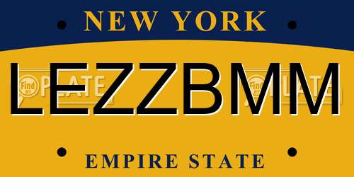LEZZBMM New York License Plate