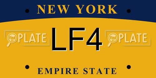 LF4 New York License Plate