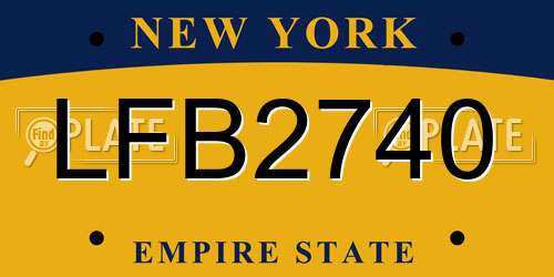 LFB2740 New York License Plate