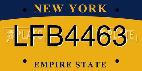 LFB4463 New York License Plate