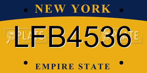 LFB4536 New York License Plate