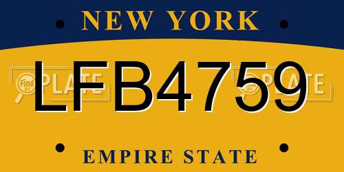 LFB4759 New York License Plate