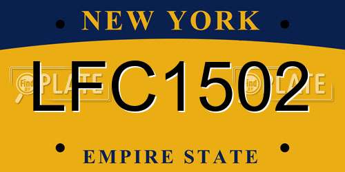 LFC1502 New York License Plate