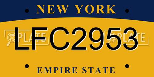 LFC2953 New York License Plate
