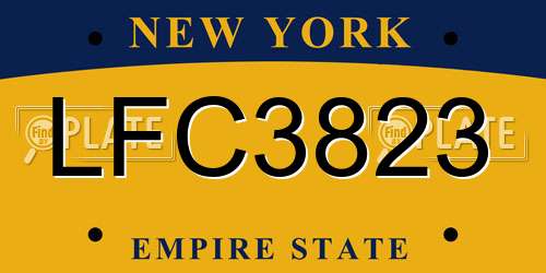 LFC3823 New York License Plate