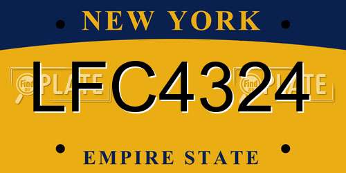 LFC4324 New York License Plate
