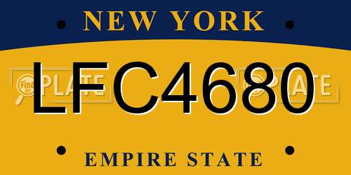 LFC4680 New York License Plate