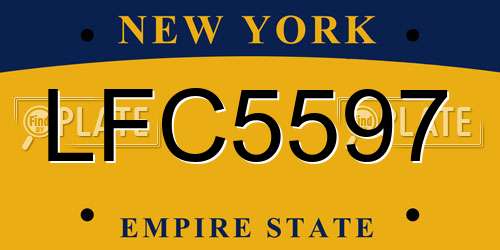 LFC5597 New York License Plate