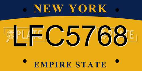 LFC5768 New York License Plate