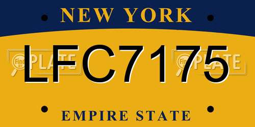 LFC7175 New York License Plate