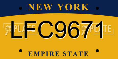 LFC9671 New York License Plate