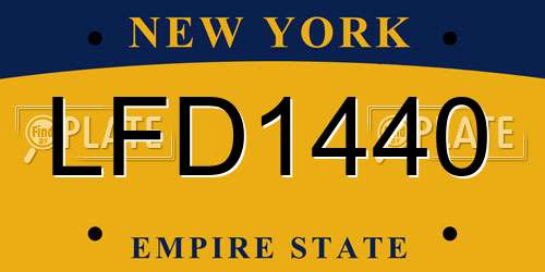 LFD1440 New York License Plate