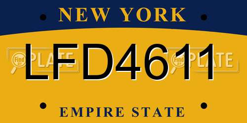 LFD4611 New York License Plate