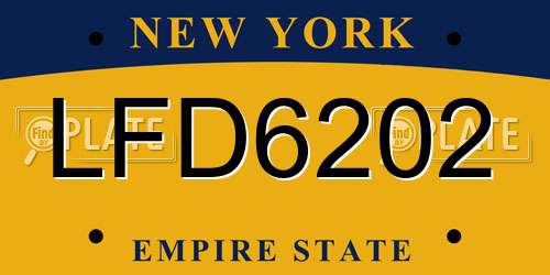 LFD6202 New York License Plate